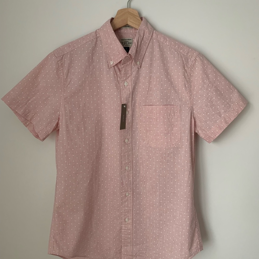 New J. Crew Men’s Short Sleeve Cotton Shirt, size small